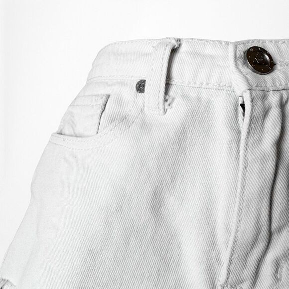 UNIF White High Waisted Distressed Destroyed Casual Denim Shorts Size XS - Picture 6 of 6